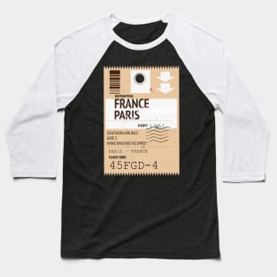 Paris France Travel ticket Baseball T-Shirt